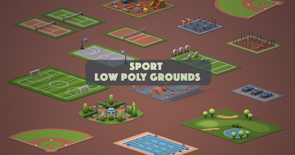Sport Low Poly Grounds | 3D Exterior | Unity Asset Store