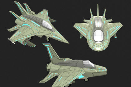 Sci-Fi Stylized Fighter Jet 3D pack