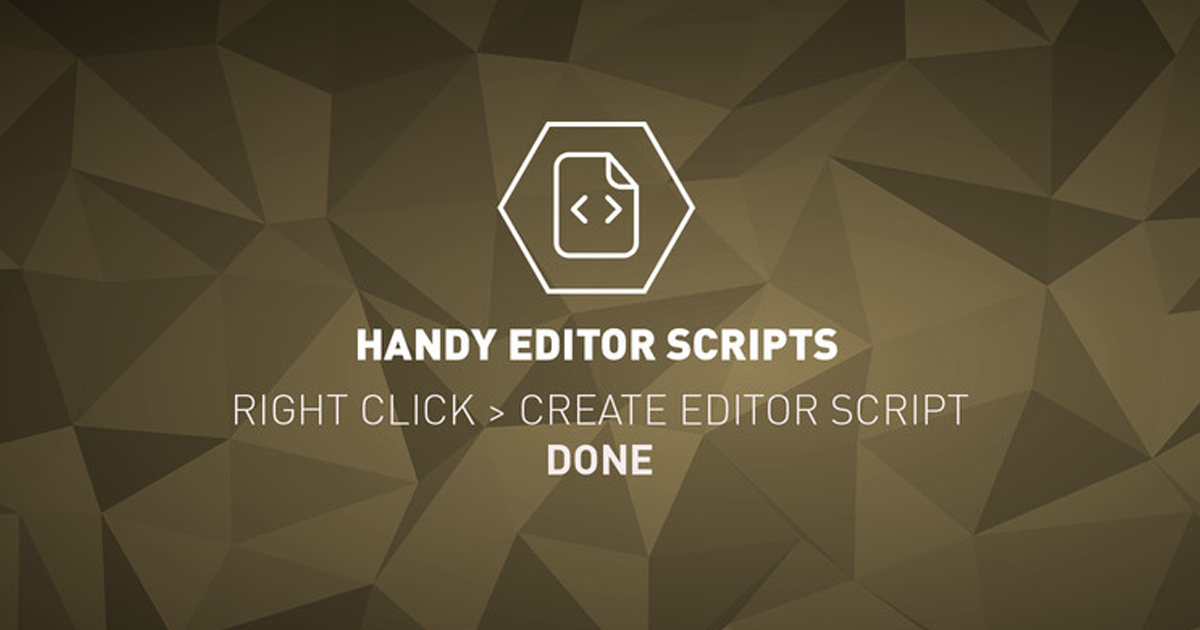 Handy Editor Scripts | 유틸리티 도구 | Unity Asset Store