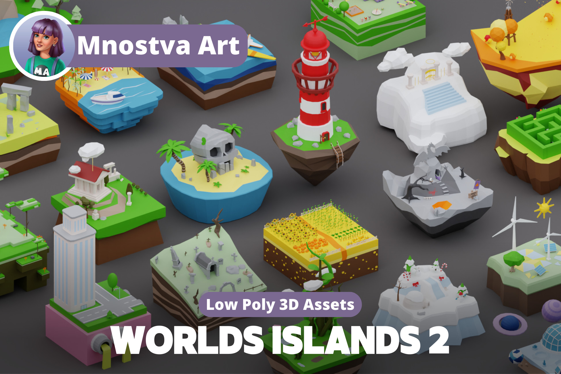 Low Poly Worlds Islands Exteriors Pack 2