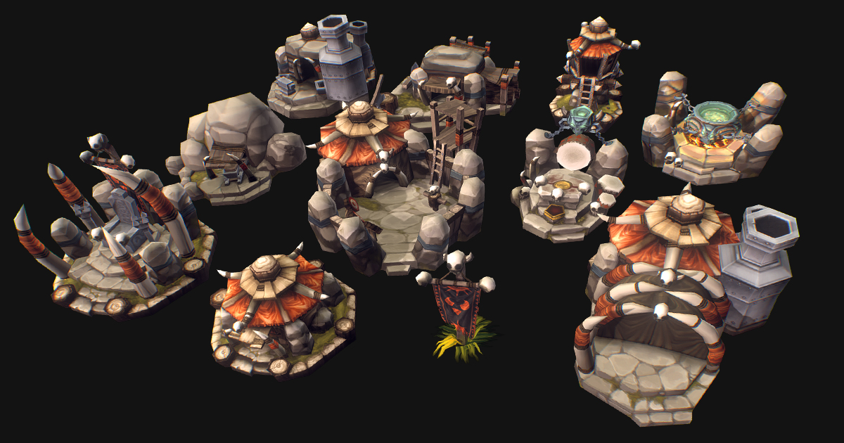 Orc RTS Buildings - Hand Painted | 3D Fantasy | Unity Asset Store
