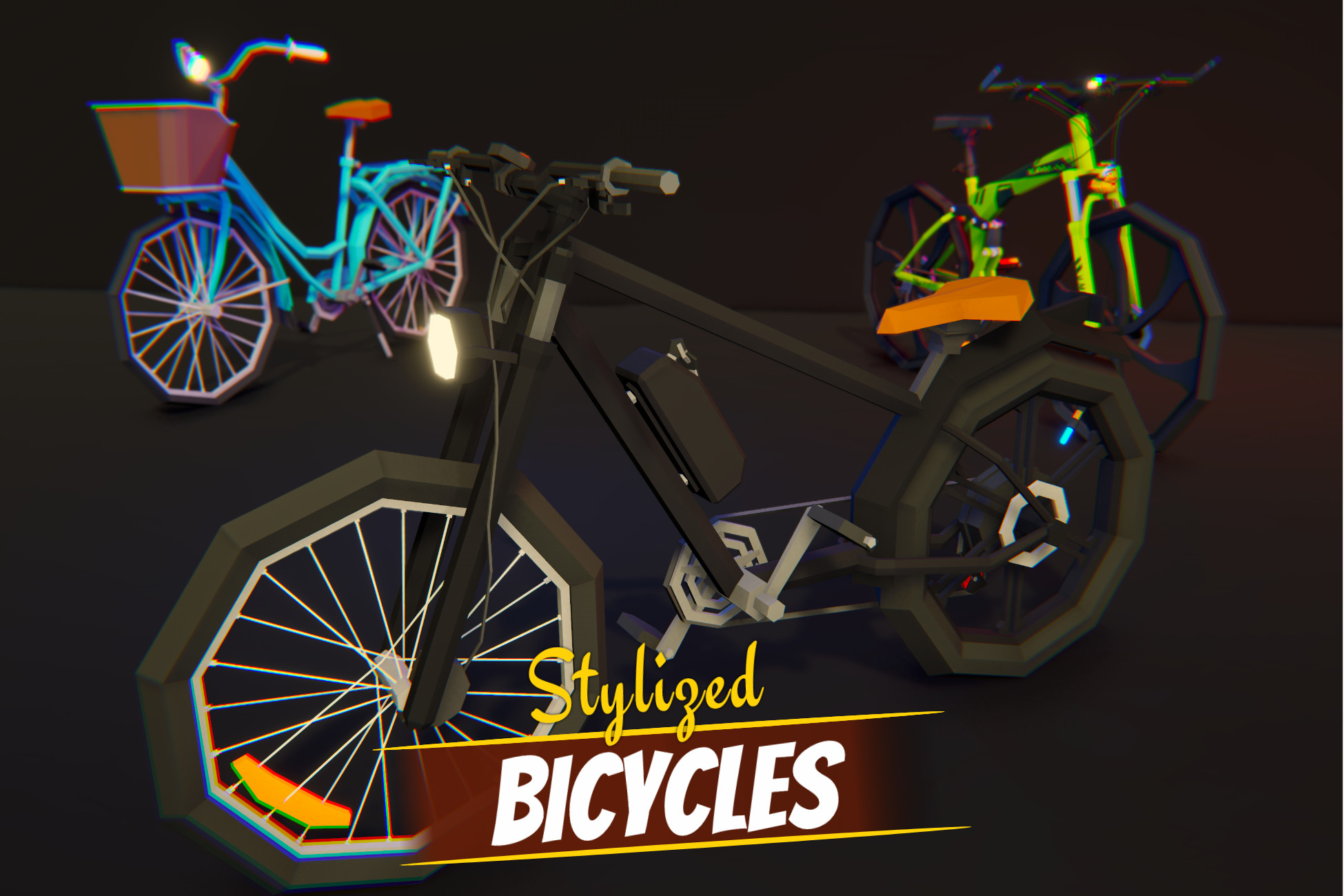 Unity Rides Vector poly bicycles | 3D Land | Unity Asset Store