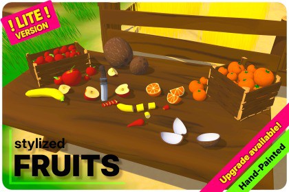 Simple Fruits Package - LITE VERSION (Stylized, Hand-painted, 3D) #1