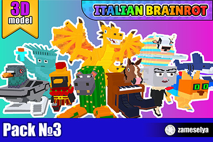 3D Italian Brainrot Animation Pack 3