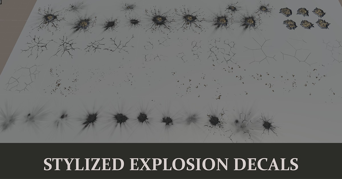 Stylized Explosion Decal Pack - 50 Prefabs | 2D Textures & Materials ...