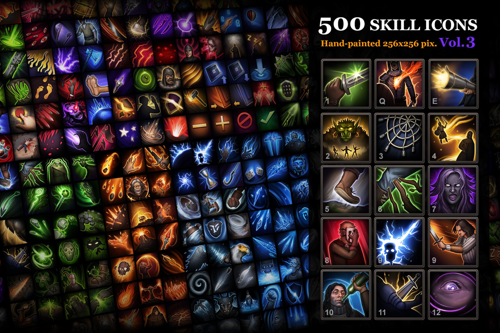 Unity Tools Icons Set 500 Skill Icons Vol.3 | 2D Icons | Unity Asset Store
