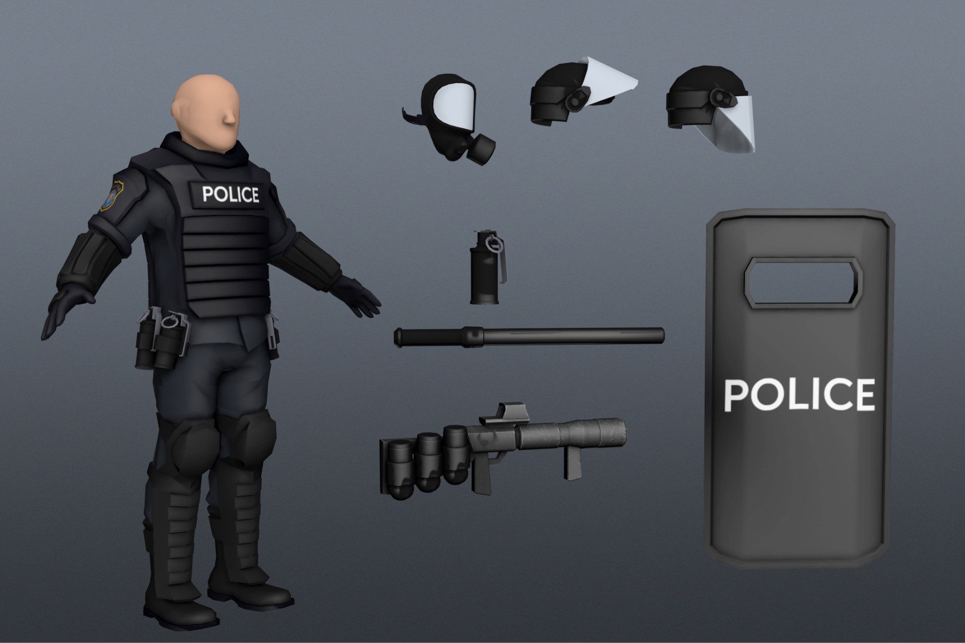 Realistic Police Squad 3D + 8 animations. Mobile optimised | 3D ...