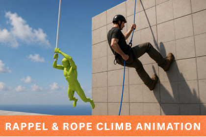 Rappel & Rope Climb Animation