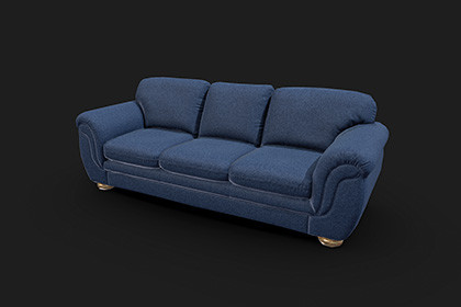 Vintage Fabric Sofa 3D Model Game Ready Asset