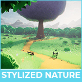 3D set of stylized nature - GHIBLI style