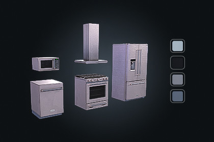Kitchen PackV2 – Kitchens Appliance | Game Ready PBR | Built In & URP Compatible