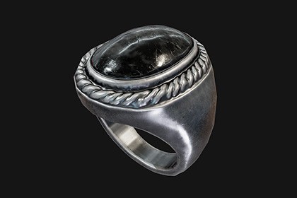 Ornamental Signet Ring 3D Model – Game-Ready
