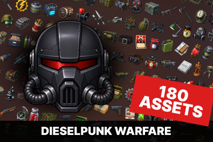 Dieselpunk Warfare Military Weapons Vehicles Technology Icons Pack