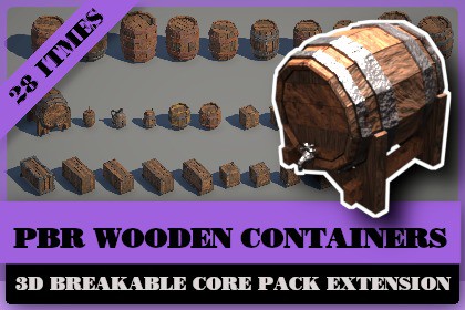 PBR Wooden Containers for 3D Breakables Core Pack