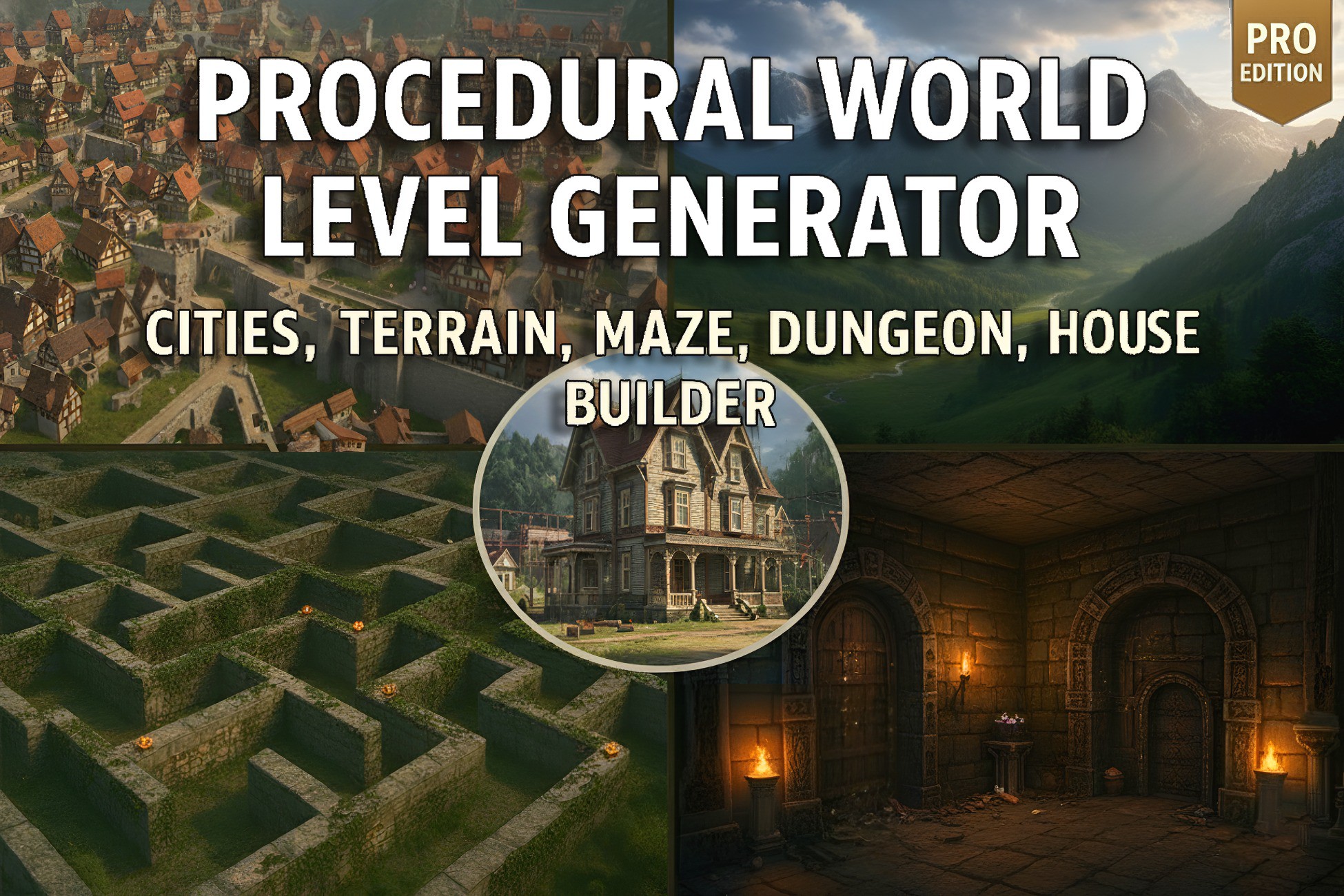 Procedural World-Level Generator Pro - Cities, Terrain, Maze, Dungeon ...