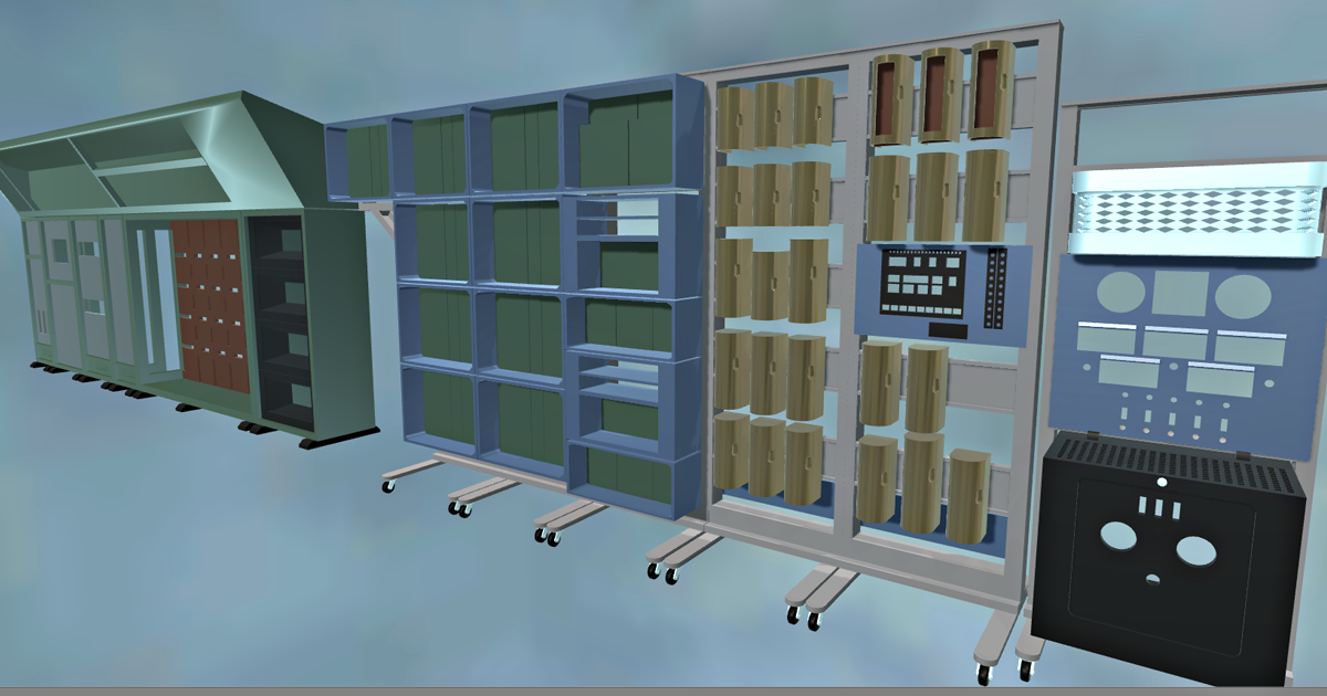 Logic Blox Mainframe Models | 3D Historic | Unity Asset Store