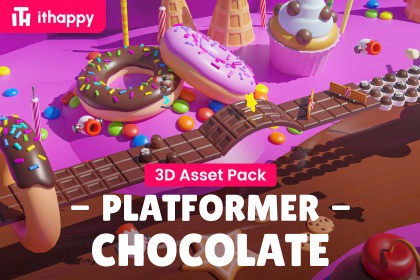 Platformer 3 Chocolate - Low Poly 3D Models Pack