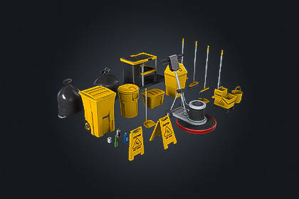 Commercial Cleaning Pack V1 - Equip | Game Ready PBR | Built-In & URP Compatible