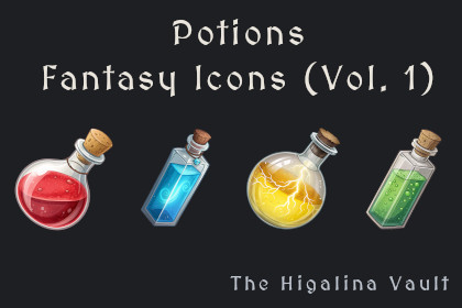 Potions - Hand-painted style Fantasy Icons (Vol. 1)