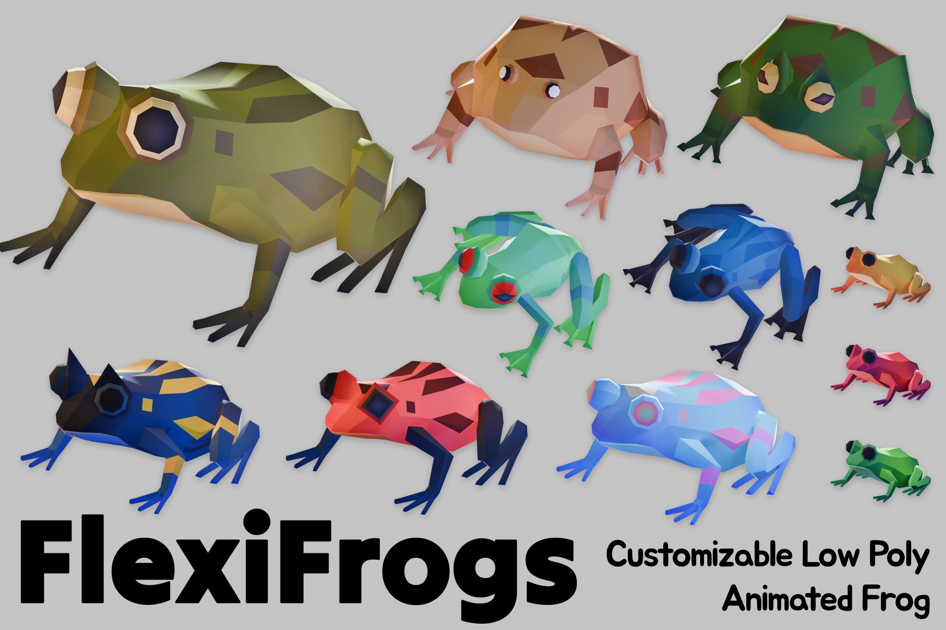 Froxels Unity FlexiFrogs – Customizable Low Poly Animated Frog | Characters | Unity ...