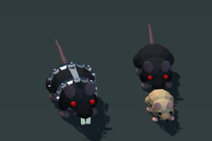 Low Poly Rats - Procedural & Animated