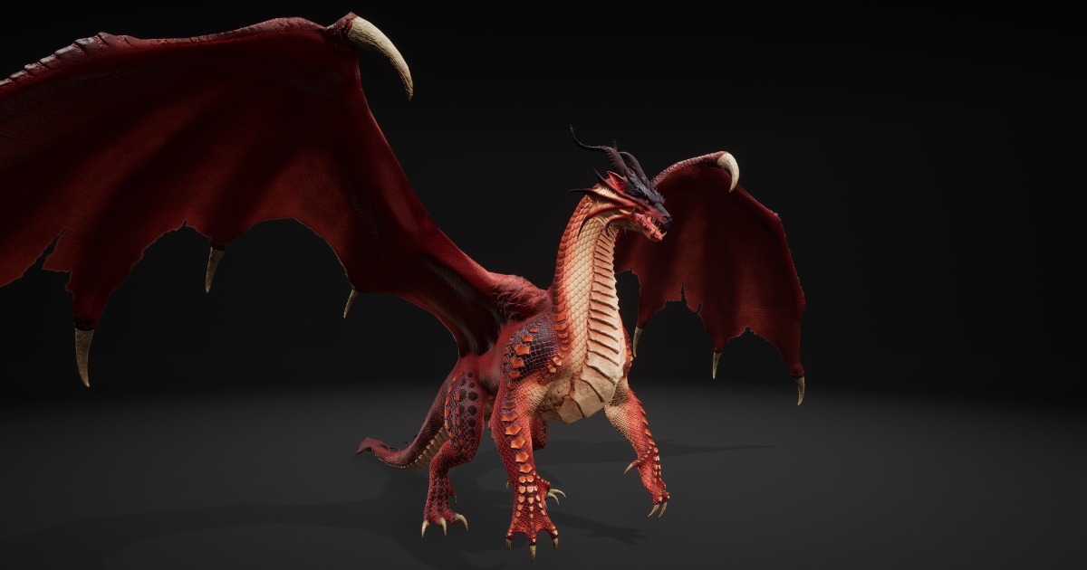 Unity Dragon Fire Dragon Red | 3D Creatures | Unity Asset Store
