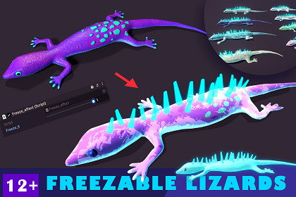 Freezable Lizards Pack 3D
