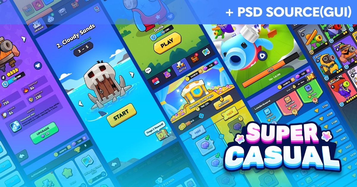 Super Gui GUI Pro - Super Casual(+PSD) | 2D GUI | Unity Asset Store