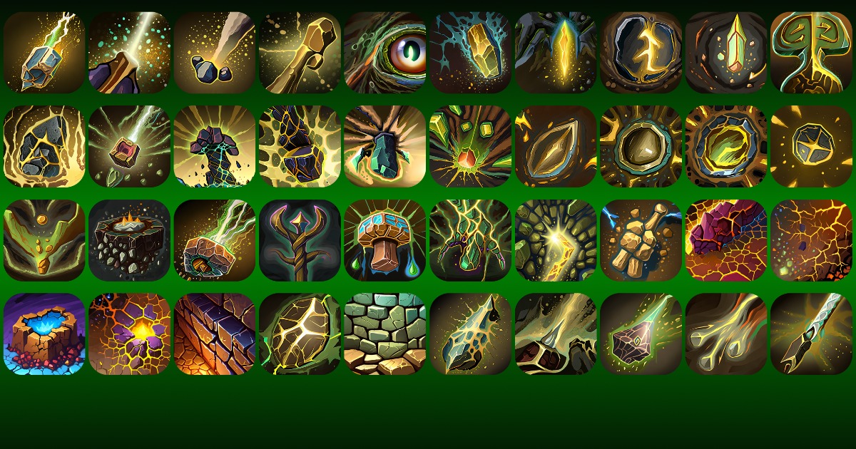 40 FREE earth mage skill icons | 2D Icons | Unity Asset Store