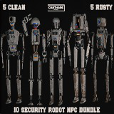 Security Robot NPC Bundle – 5 Rigged Game-Ready Characters