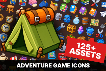 Adventure Utility and Travel Icons Pack for Backpack Camping Quest Survival