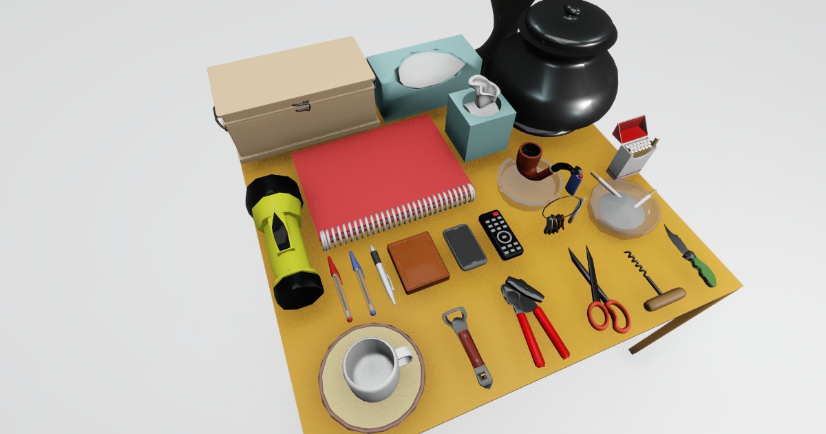 Unity Items Smiley's Low Poly Tabletop Items | 3D Props | Unity Asset Store