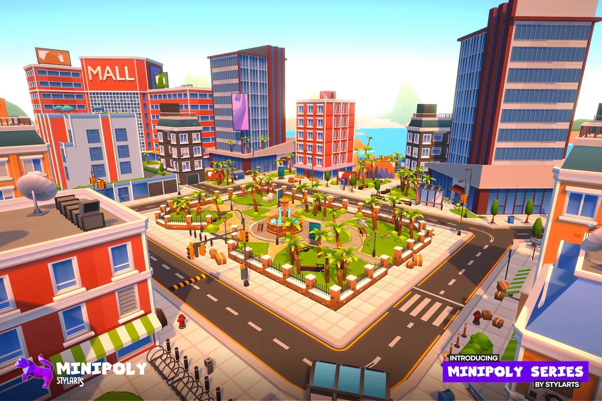 Minipoly Series - Modern Island City ( Stylized Lowpoly Environment ), image 1