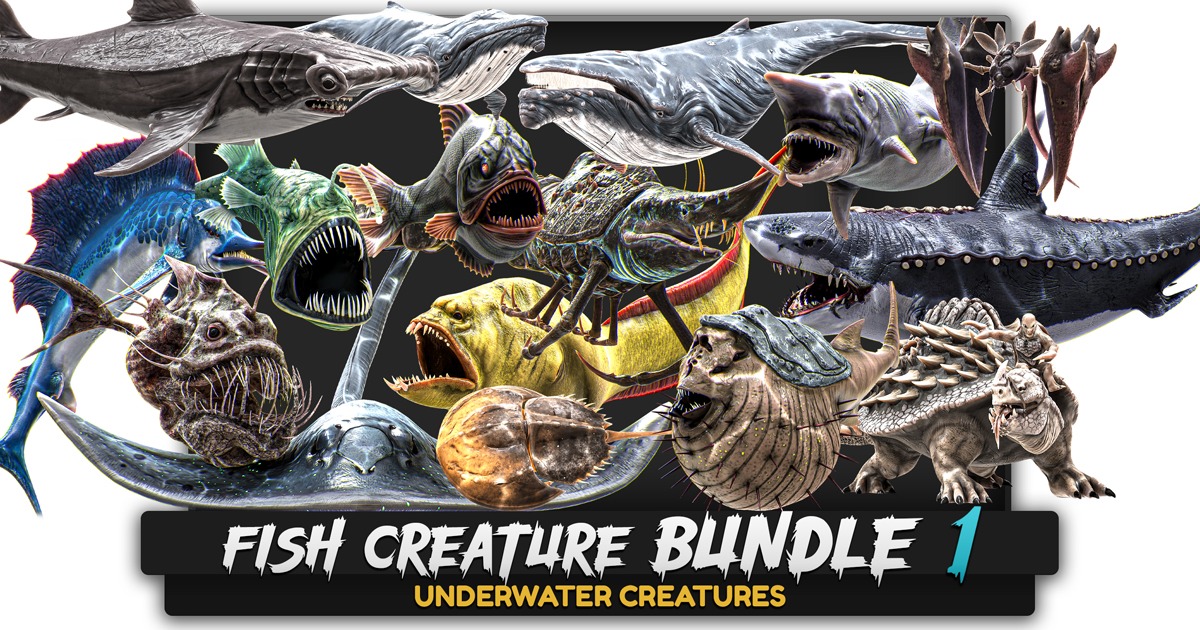 Unity Asset Fish 15 In 1 Bundle - Underwater Creature Fish | 3D Creatures | Unity Asset ...