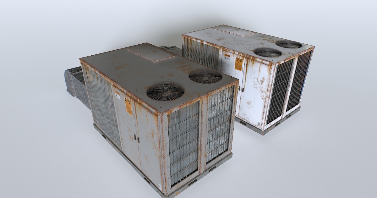 Rusty Rooftop hvac | 3D Exterior | Unity Asset Store