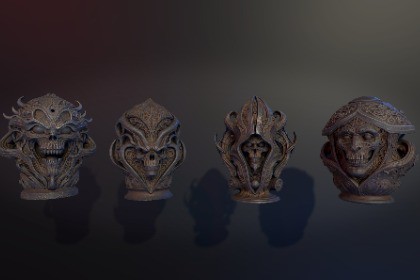 4 Necromancy Urns / Vessels / Pots