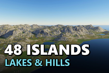Procedural Islands, Lakes & Hills 8K - 48 Terrains
