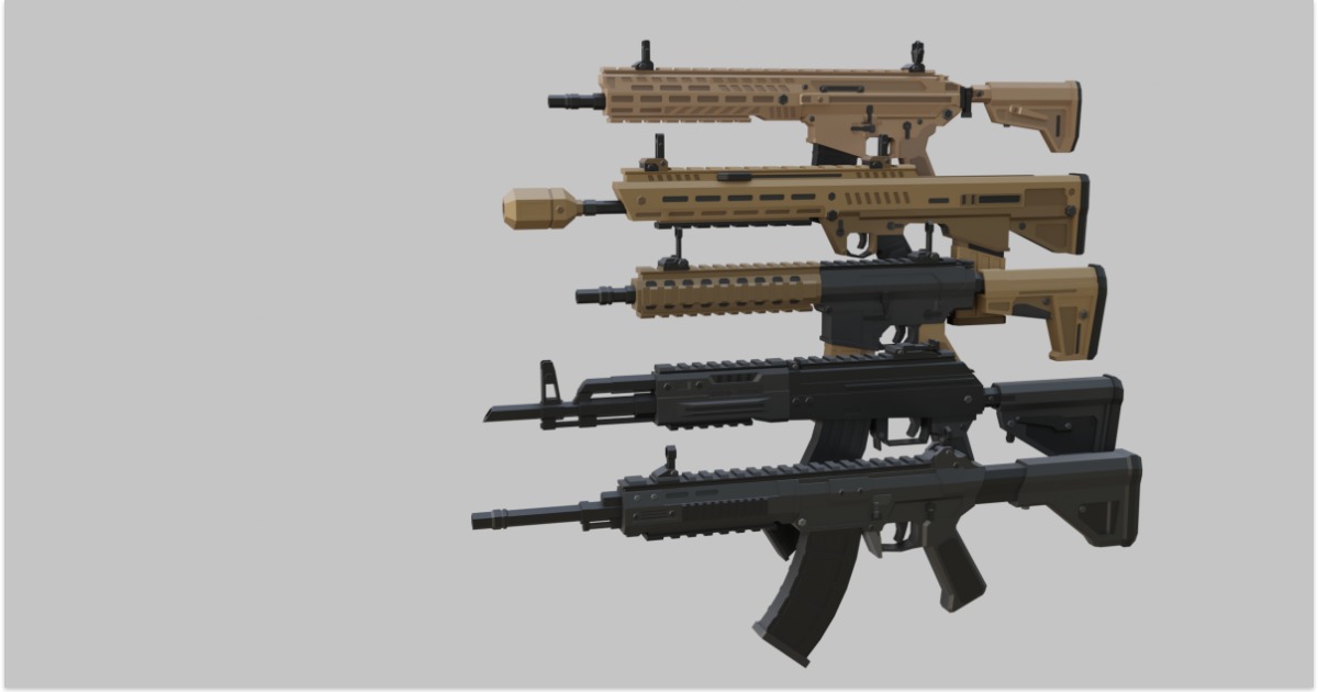 Low Poly AR Weapon Pack 2 | 3D Guns | Unity Asset Store