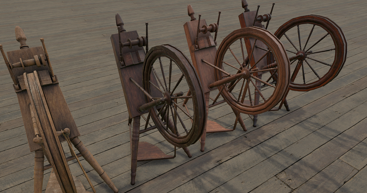Antique Spinning Wheel | 3D Props | Unity Asset Store