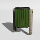 Realistic Worn Trash Can