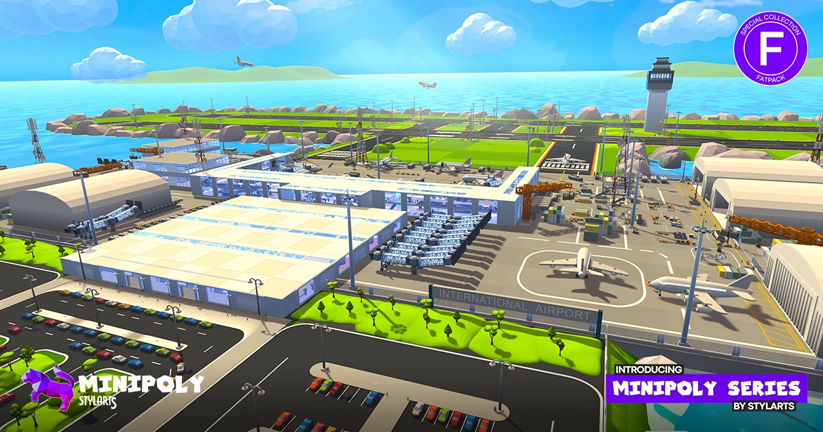 Modular Airport Fatpack - Minipoly Series ( Stylized Lowpoly ...
