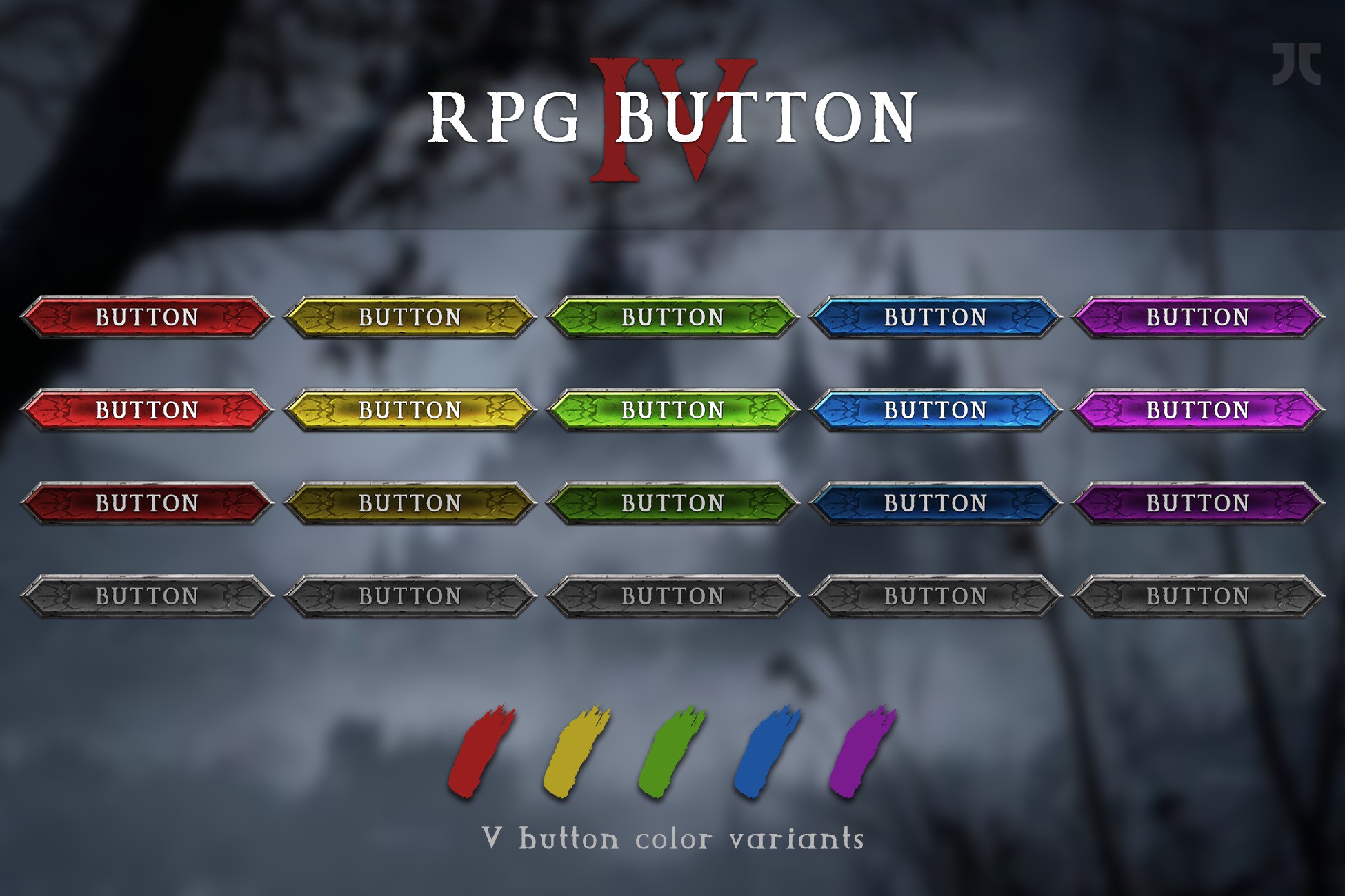2D RPG Button 4 | 2D Icons | Unity Asset Store