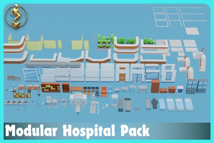 Modular Hospital Pack | 70+ Low Poly Medical Models