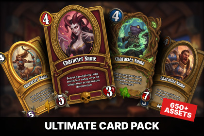 Card Battler Game Assets Pack for Fantasy RPG and Strategy Mobile Games