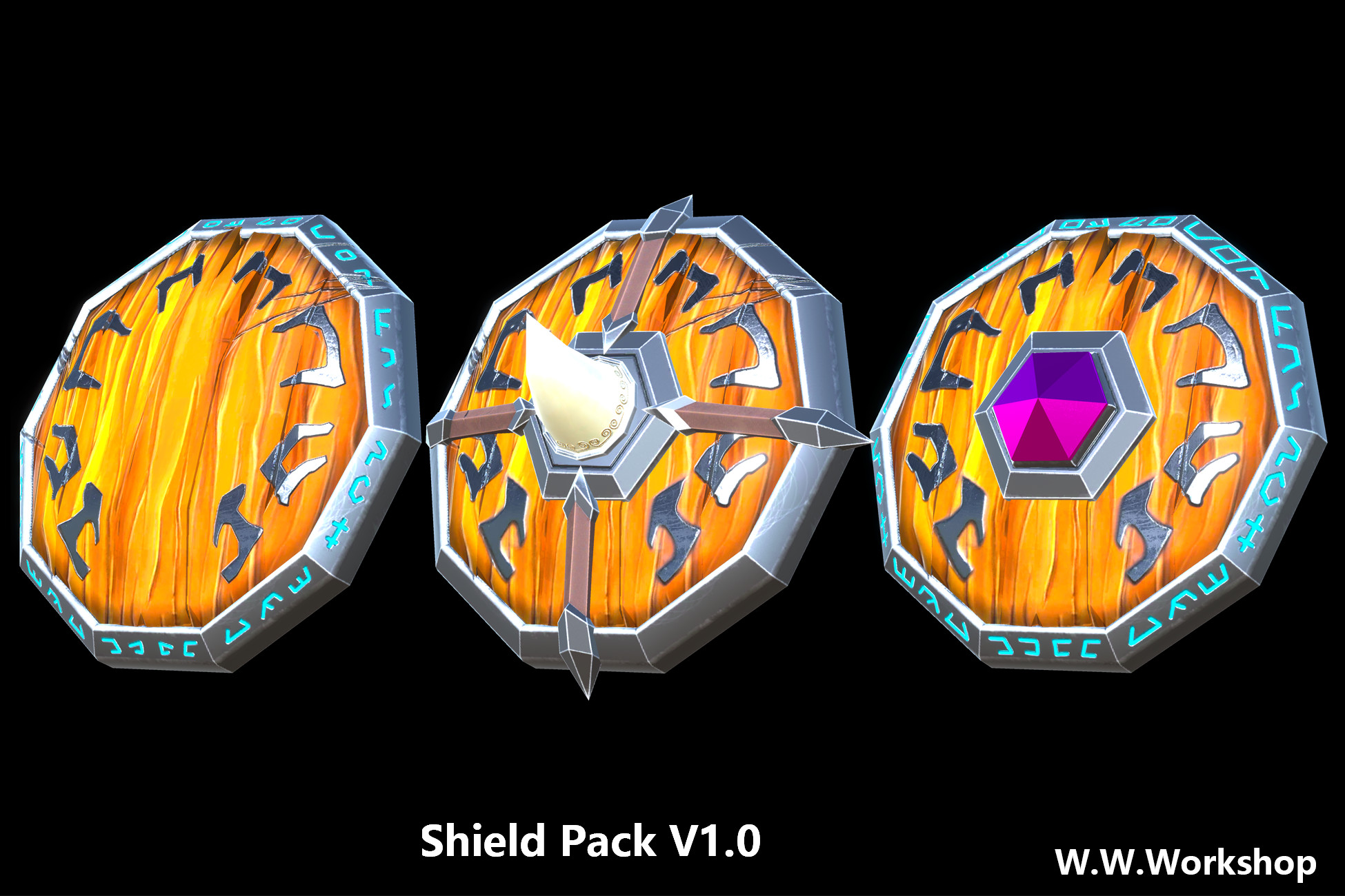 WeaponsShield Pack 3D Weapons Unity Asset Store