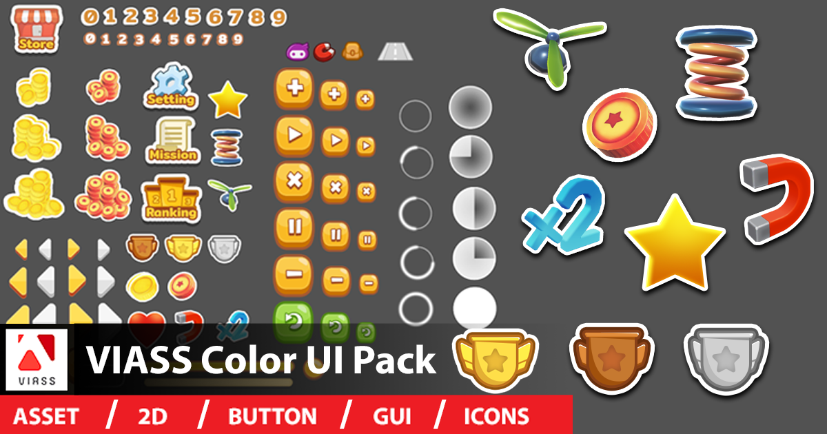 VIASS Color UI Pack | 2D GUI | Unity Asset Store