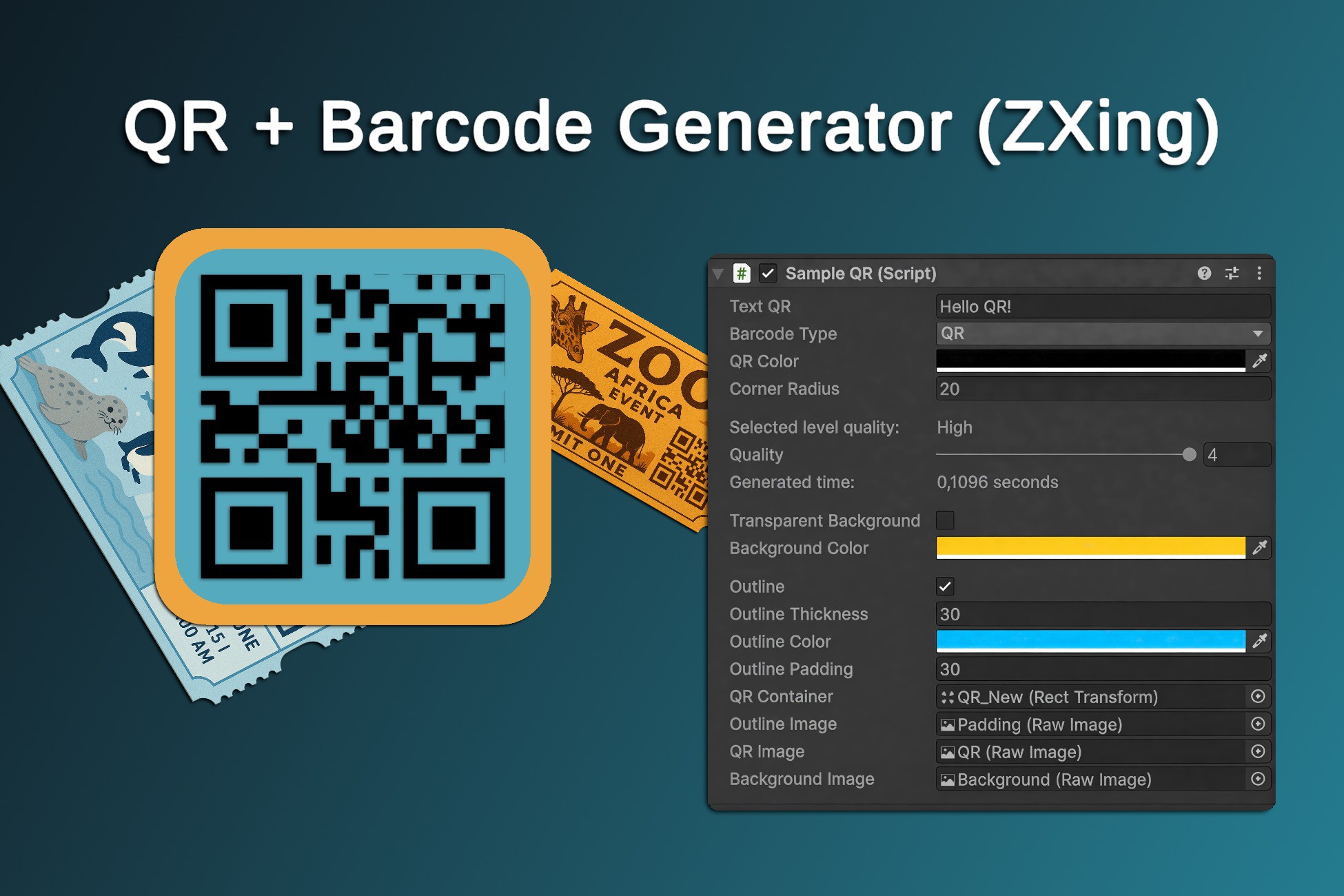 QR Code & Barcode Generator (Runtime + ZXing) | Integration | Unity ...