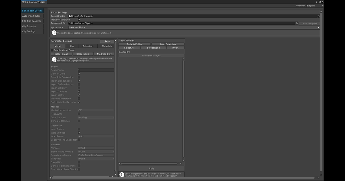 FBX Clip & Import Batch Toolkit | Animation Tools | Unity Asset Store