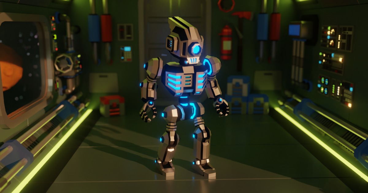 Sci‑Fi Robot X-25.2 Low‑Poly Stylized | 3D Robots | Unity Asset Store