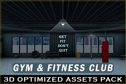 Gym & Fitness Club 3D Environment | Realistic Interior Pack for Unity